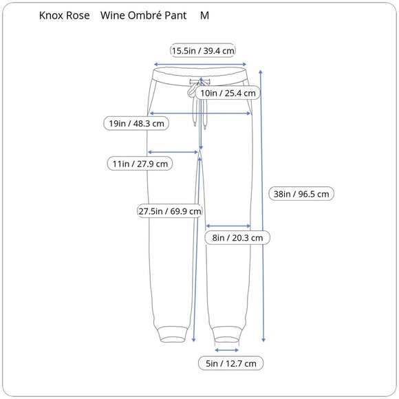 Knox Rose Burgundy Ombre Jogging Pants Cotton Medium M - Picture 8 of 9